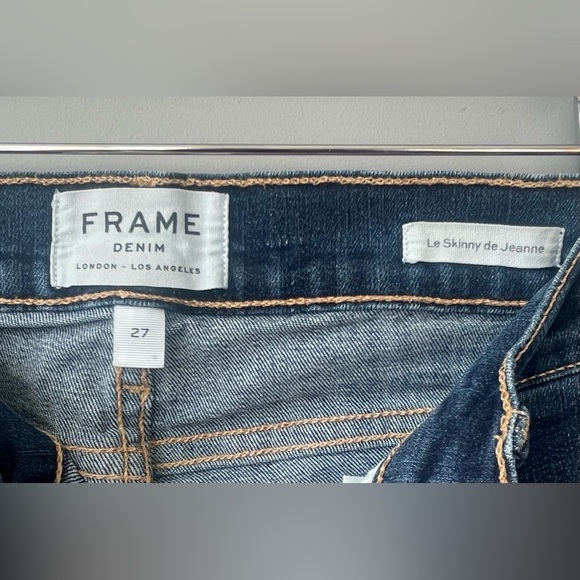 FRAME Le Skinny de Jeanne Jeans Women’s 27 Blue Stretch Mid-Rise - Picture 4 of 7